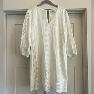 Evereve women’s White “Presley Eyelet Dress” L